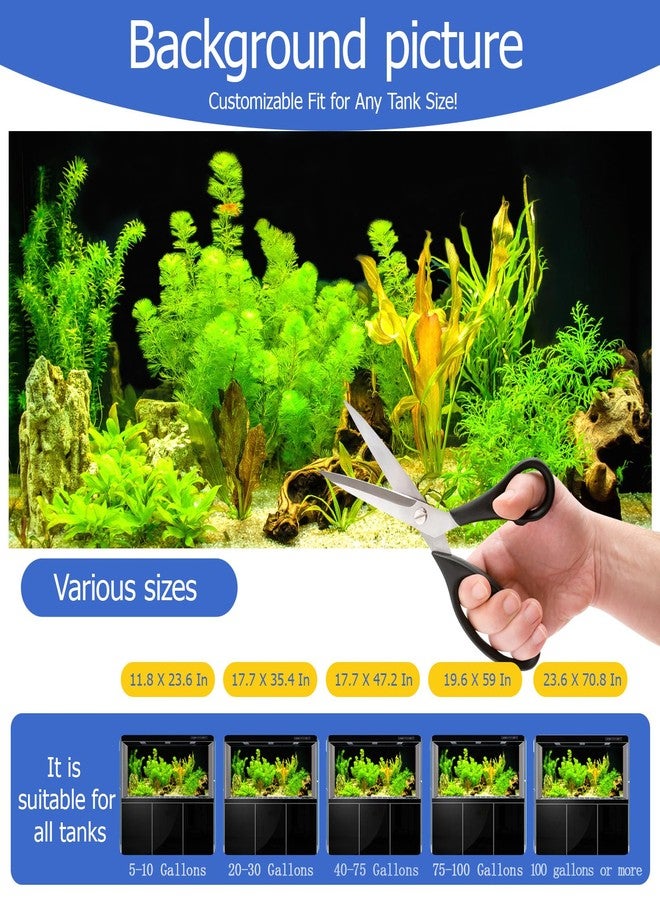 CICK SEED Aquarium Background & Fish Tank Background - Ultra HD Static Cling, Tape-Free, Vibrant Underwater Scene for Stunning Aquarium Decorations 17.7 X 47.2 Inches - Image 4